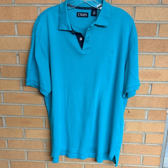 Chaps Other - Chaps Men’s Teal Blue Polo Shirt - Short Sleeve Collared